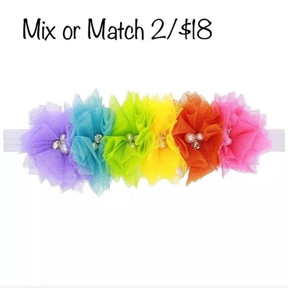 Floral Rainbow Elastic Headband Infant Toddler - Picture 5 of 8